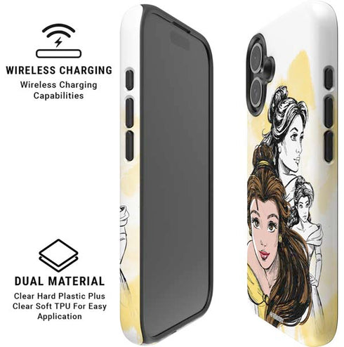 Disney Princess Belle Sketch iPhone 16 Magsafe Impact Case