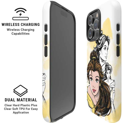 Disney Princess Belle Sketch iPhone 16 Pro Magsafe Impact Case