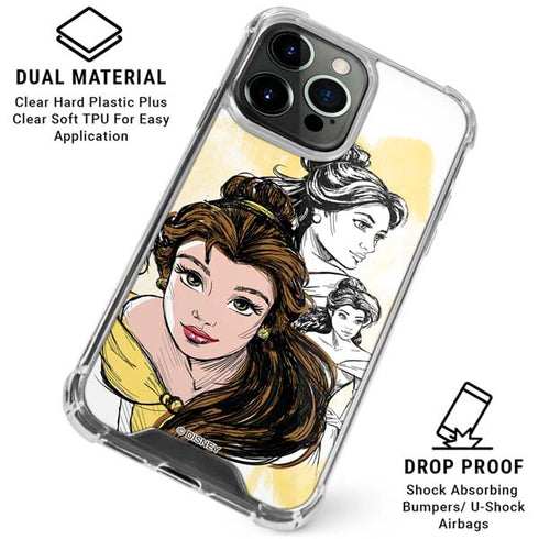 Disney Princess Belle Sketch iPhone 16 Pro Max Clear Case