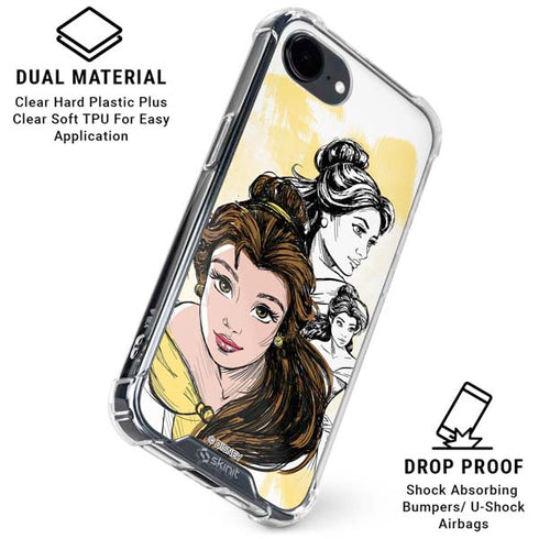 Disney Princess Belle Sketch iPhone 16e Clear Case