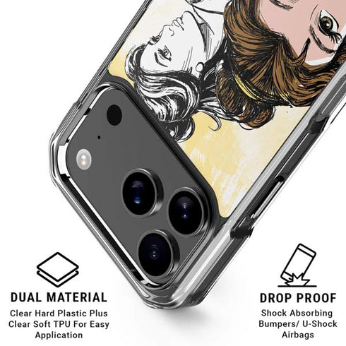 Disney Princess Belle Sketch iPhone 18 Pro Clear Case