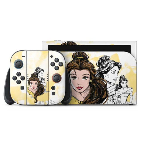 Disney Princess Belle Sketch Nintendo Switch 2 (2025) with Joy-Con Skin