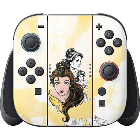 Disney Princess Belle Sketch Nintendo Switch 2 (2025) Joy-Con Controller Skin