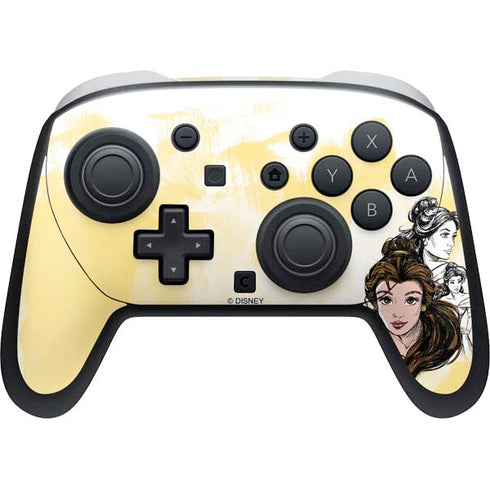 Disney Princess Belle Sketch Nintendo Switch 2 (2025) Pro Controller Skin