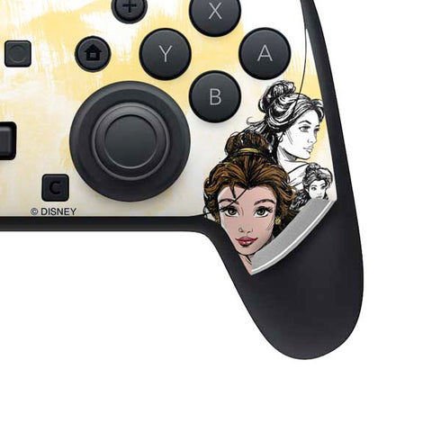 Disney Princess Belle Sketch Nintendo Switch 2 (2025) Pro Controller Skin