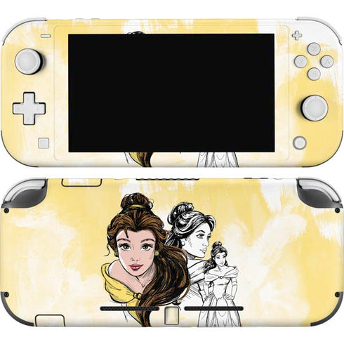 Disney Princess Belle Sketch Nintendo Switch Lite Skin