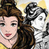Disney Princess Belle Sketch PlayStation 4 Gold Wireless Headset Skin