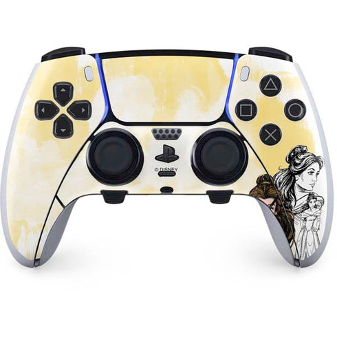 Disney Princess Belle Sketch PS5 DualSense Edge Pro Controller Skin