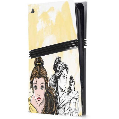 Disney Princess Belle Sketch PS5 Pro Console Skin