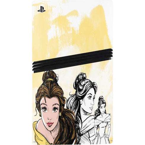 Disney Princess Belle Sketch PS5 Pro Console Skin