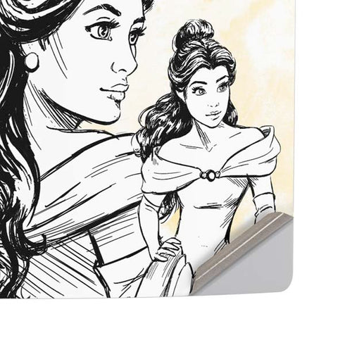 Disney Princess Belle Sketch PS5 Pro Disk Console Skin