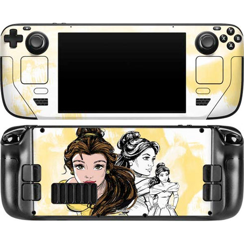 Disney Princess Belle Sketch Steam Deck Handheld Gaming Computer OLED Skin