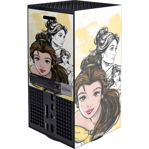 Disney Princess Belle Sketch XBox Series X Digital Edition Console Skin