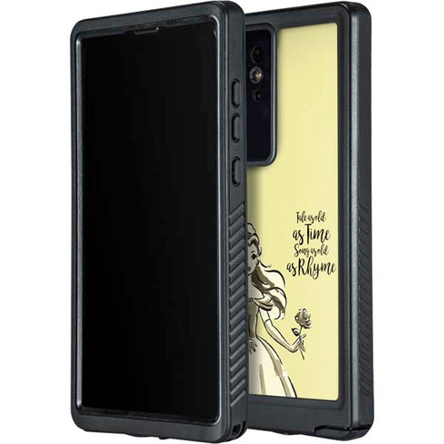 Disney Princess Belle Tale As Old As Time Art Galaxy S24 Ultra Waterproof Case