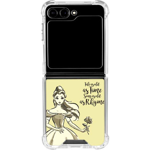 Disney Princess Belle Tale As Old As Time Art Galaxy Z Flip6 Clear Case