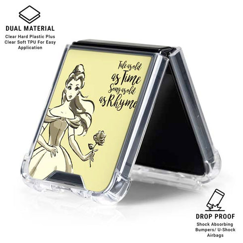 Disney Princess Belle Tale As Old As Time Art Galaxy Z Flip6 Clear Case
