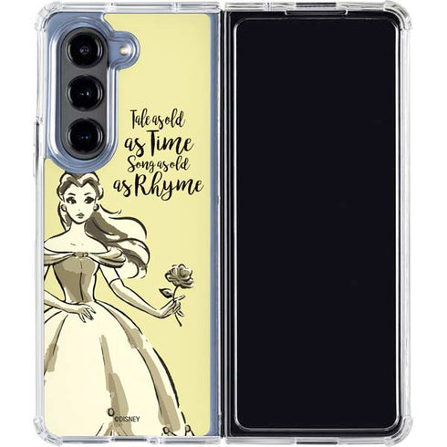 Disney Princess Belle Tale As Old As Time Art Galaxy Z Fold5 5G Clear Case