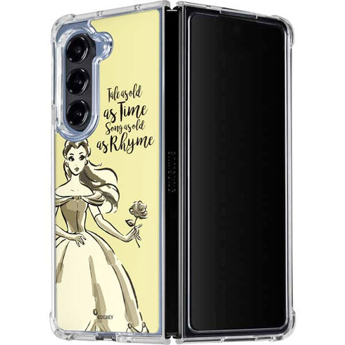 Disney Princess Belle Tale As Old As Time Art Galaxy Z Fold5 5G Clear Case