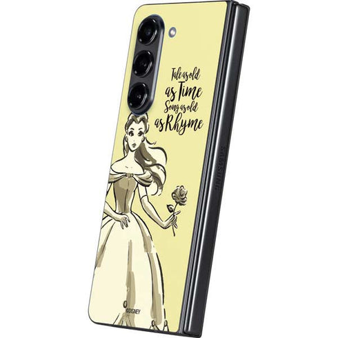 Disney Princess Belle Tale As Old As Time Art Galaxy Z Fold5 5G Skin