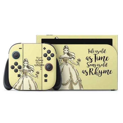 Disney Princess Belle Tale As Old As Time Art Nintendo Switch 2 (2025) with Joy-Con Skin