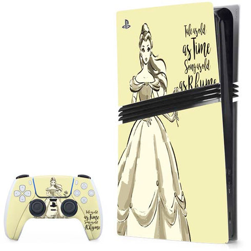 Disney Princess Belle Tale As Old As Time Art PS5 Pro Bundle Skin