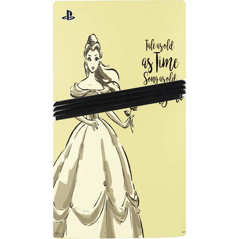 Disney Princess Belle Tale As Old As Time Art PS5 Pro Disk Console Skin
