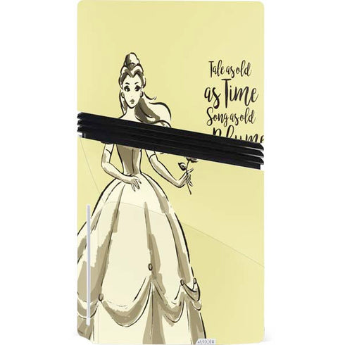 Disney Princess Belle Tale As Old As Time Art PS5 Pro Disk Console Skin