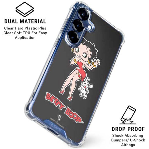 Betty Boop With Puppy Galaxy S25 Plus Clear Case