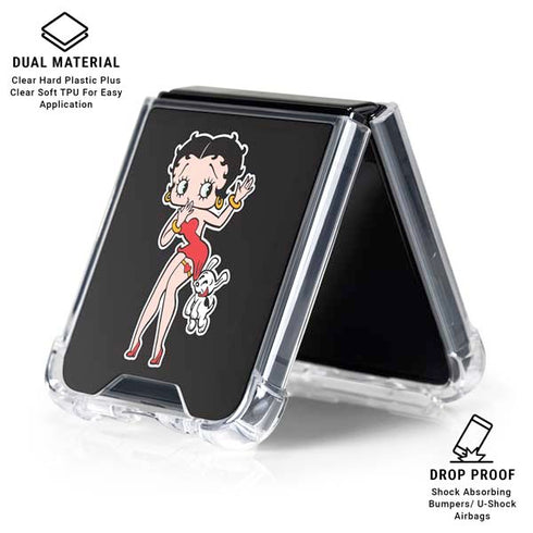 Betty Boop With Puppy Galaxy Z Flip6 Clear Case