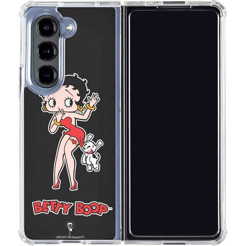 Betty Boop With Puppy Galaxy Z Fold5 5G Clear Case
