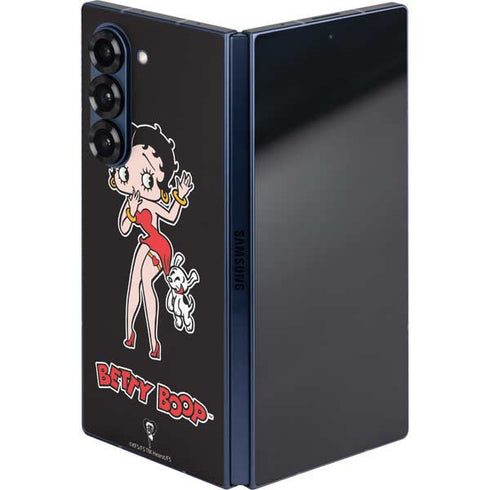 Betty Boop With Puppy Galaxy Z Fold6 Skin