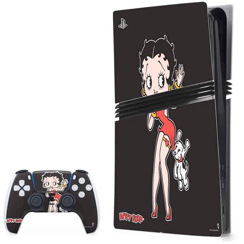 Betty Boop With Puppy PS5 Pro Bundle Skin