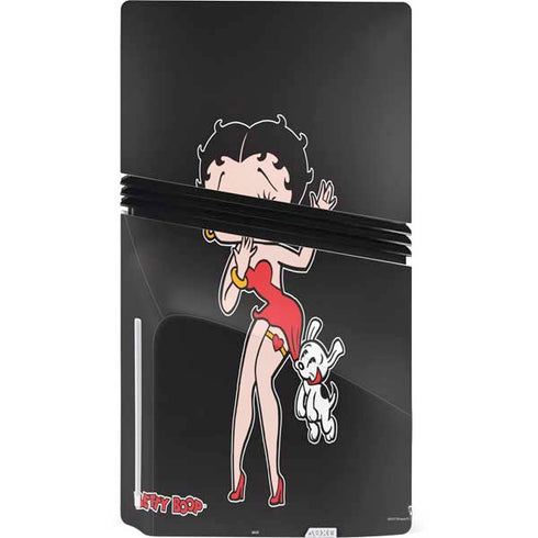 Betty Boop With Puppy PS5 Pro Disk Console Skin