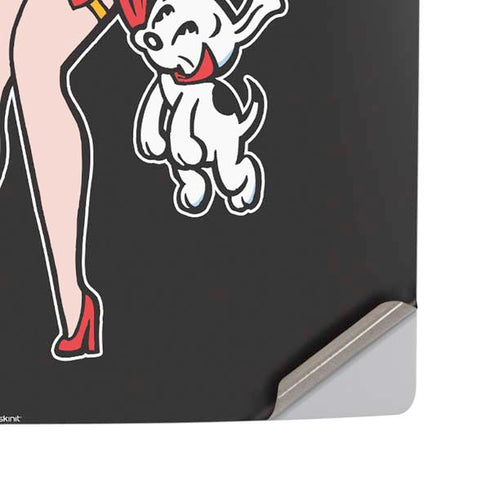 Betty Boop With Puppy PS5 Pro Disk Console Skin