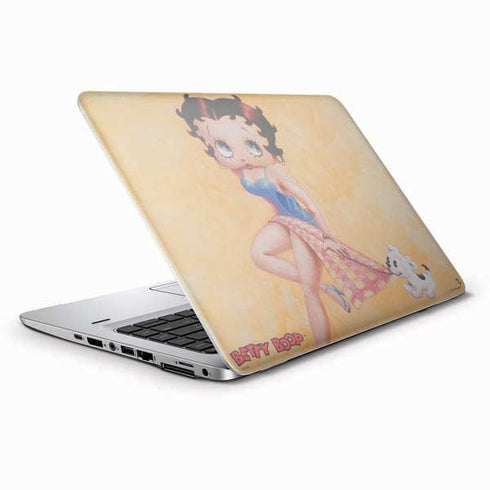 Betty Boop With Puppy Orange Background HP Elitebook Skin