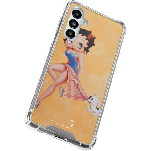 Betty Boop With Puppy Orange Background Galaxy A16 5G Clear Case