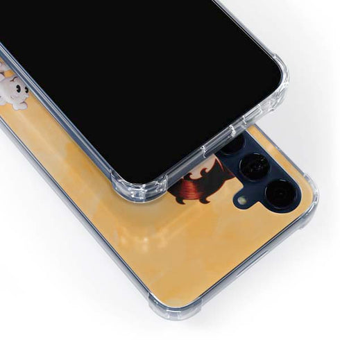 Betty Boop With Puppy Orange Background Galaxy A55 5G Clear Case