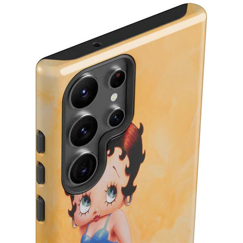Betty Boop With Puppy Orange Background Galaxy S23 Ultra Pro Case
