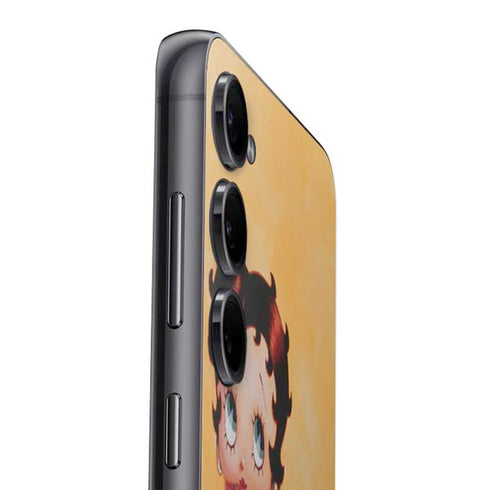 Betty Boop With Puppy Orange Background Galaxy S24 Skin
