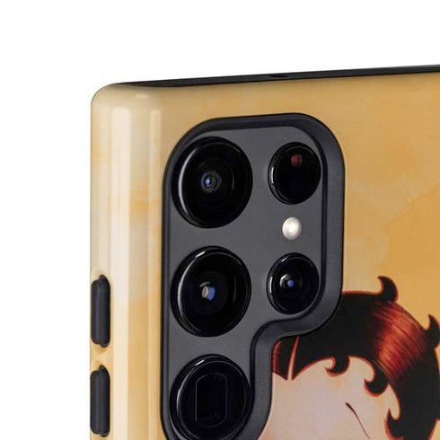 Betty Boop With Puppy Orange Background Galaxy S25 Ultra Impact Case