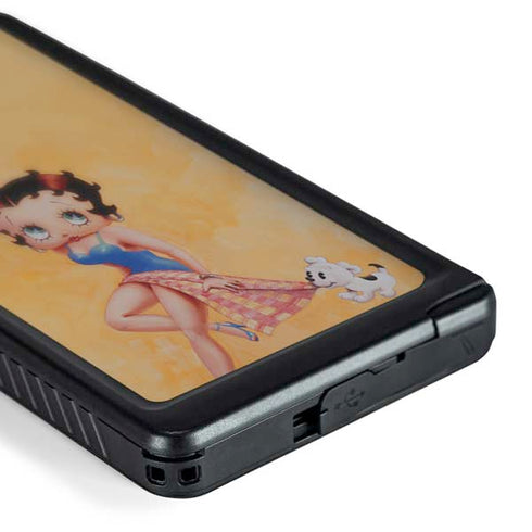Betty Boop With Puppy Orange Background Galaxy S24 Ultra Waterproof Case