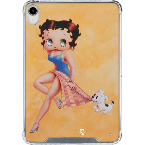 Betty Boop With Puppy Orange Background iPad 11th Gen (2025) Clear Case
