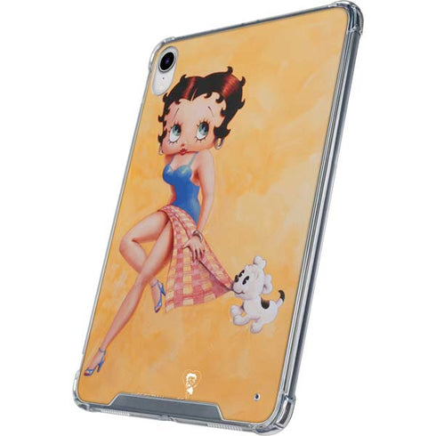 Betty Boop With Puppy Orange Background iPad 11th Gen (2025) Clear Case