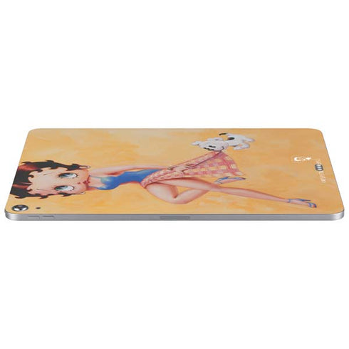 Betty Boop With Puppy Orange Background Apple iPad Air Skin