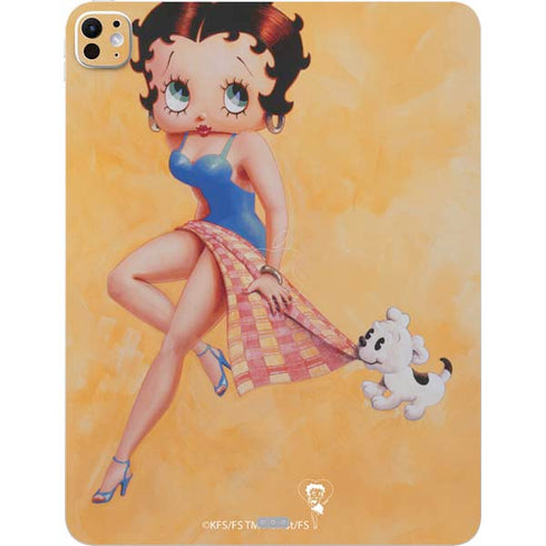 Betty Boop With Puppy Orange Background iPad Pro 13in M4 (2024) Skin