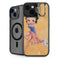 Betty Boop With Puppy Orange Background iPhone 15 Plus Kickstand Case