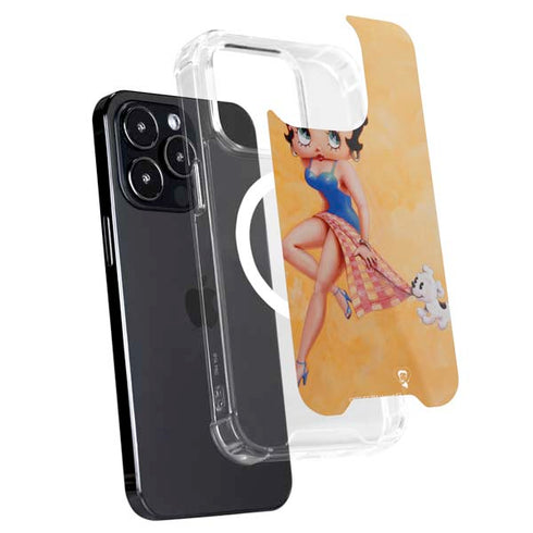 Betty Boop With Puppy Orange Background iPhone 16 Pro Max MagSafe Case
