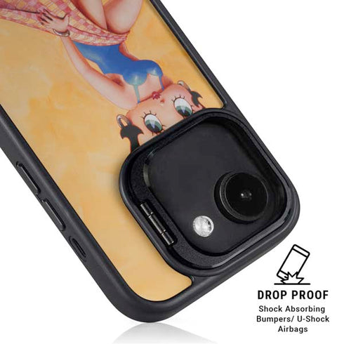 Betty Boop With Puppy Orange Background iPhone 16e Kickstand Case