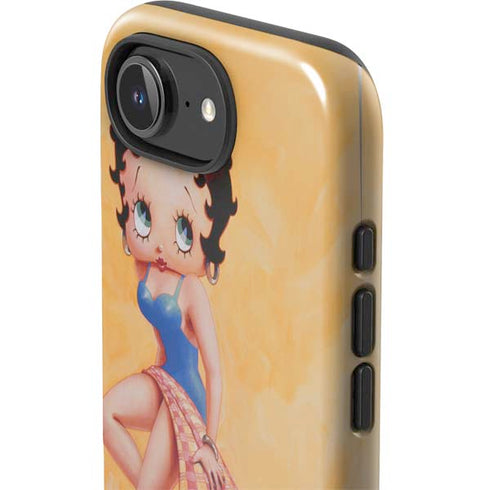 Betty Boop With Puppy Orange Background iPhone 16e Impact Case