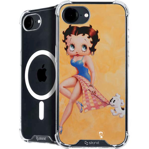 Betty Boop With Puppy Orange Background iPhone 16e MagSafe Case